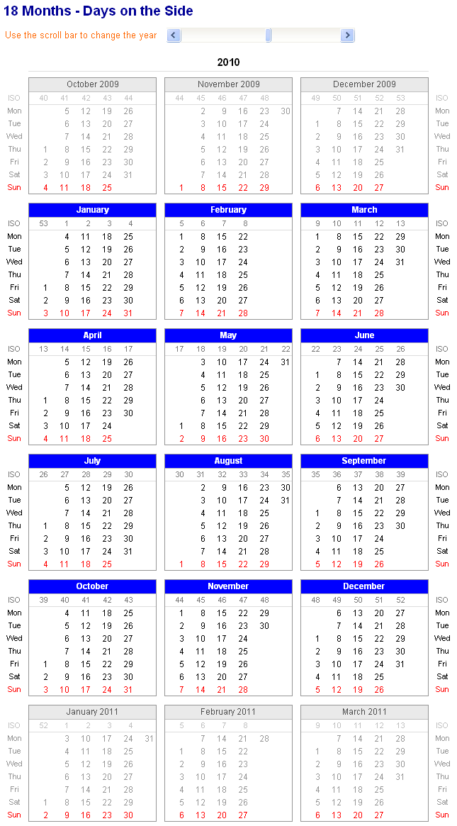 Excel Calendar Spreadsheet 2010